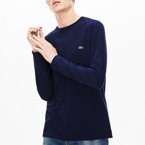 Embroidered Logo T-Shirt in Jersey Cotton with Long Sleeves - Lacoste - Modalova