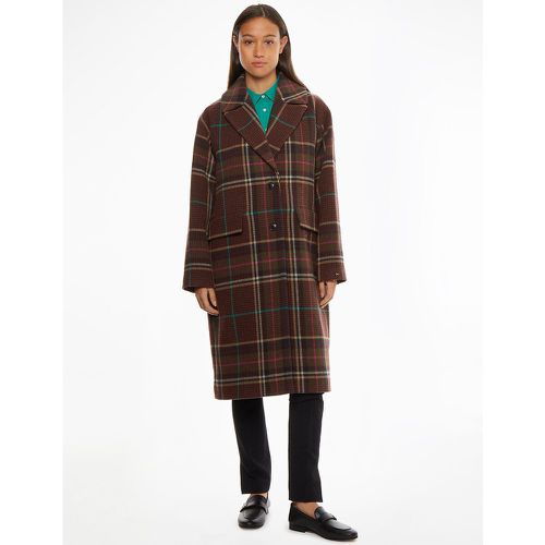 Long Checked Buttoned Coat - Tommy Hilfiger - Modalova