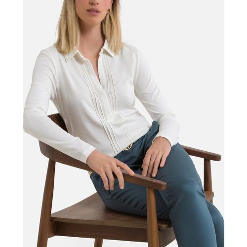 Cotton Mix Polo Shirt with Long Sleeves - Anne weyburn - Modalova