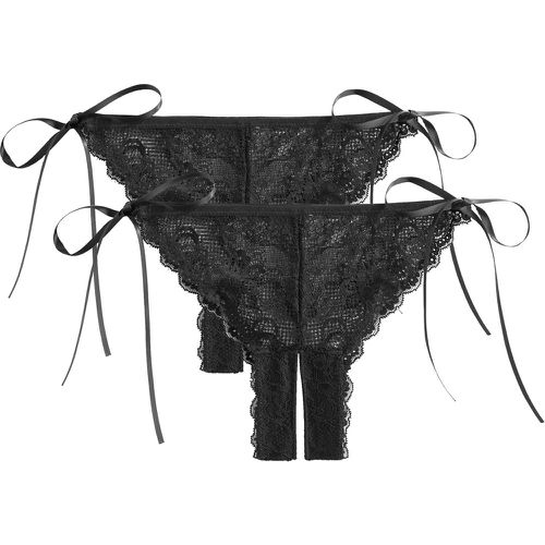 Pack of 2 Crotchless Thongs in Lace - SUITE PRIVEE - Modalova