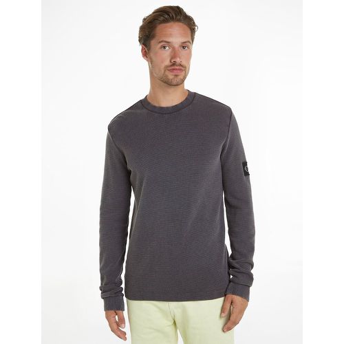 Cotton Long Sleeve T-Shirt with Logo on Sleeve - Calvin Klein Jeans - Modalova