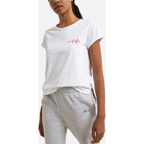 Poitou Organic Cotton T-Shirt with Out of Embroidery and Short Sleeves - MAISON LABICHE - Modalova
