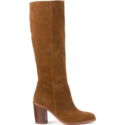 Les Signatures - Suede Knee-High Boots with Block Heel - LA REDOUTE COLLECTIONS - Modalova