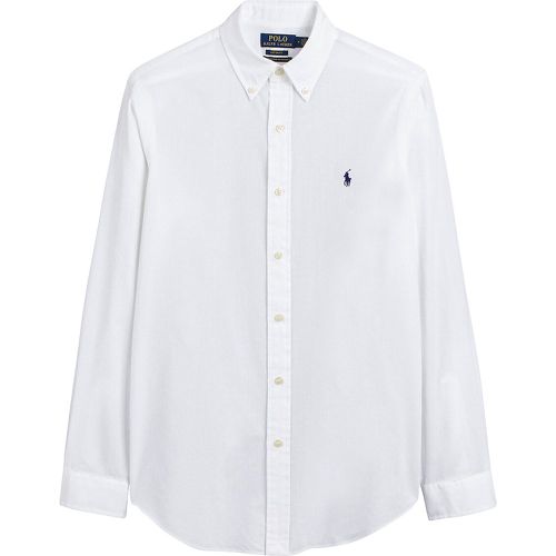 Embroidered Logo Seersucker Shirt in Cotton and Slim Fit - Polo Ralph Lauren - Modalova