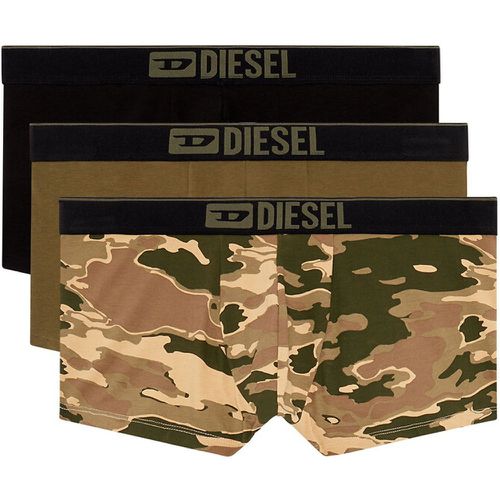 Pack of 3 Hipsters in Cotton, 2 Plain and 1 Camo Print - Diesel - Modalova