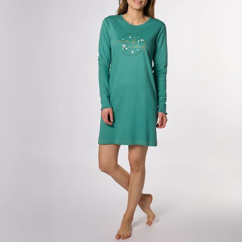 Tweed Cotton Nightshirt with Long Sleeves - Naf Naf - Modalova