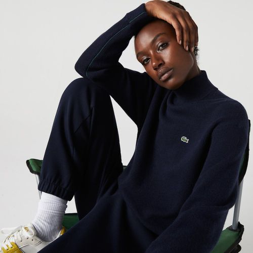 Embroidered Logo Jumper in Plain Wool with High Neck - Lacoste - Modalova