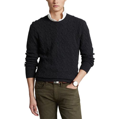 Wool/Cashmere Jumper in Cable Knit with Crew Neck - Polo Ralph Lauren - Modalova