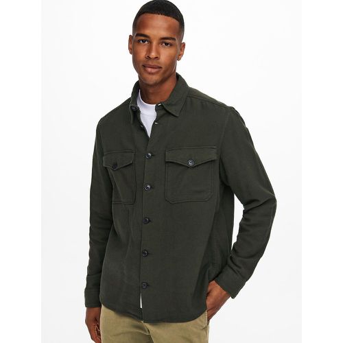 Milo Cotton Flannel Shacket in Straight Fit - Only & Sons - Modalova