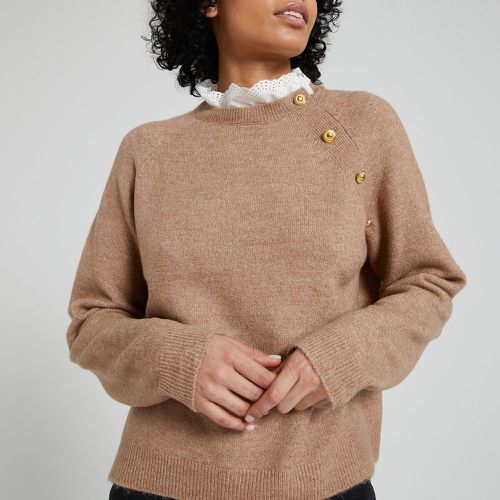 Brushed Knit Jumper with Embroidered Collar - Only - Modalova