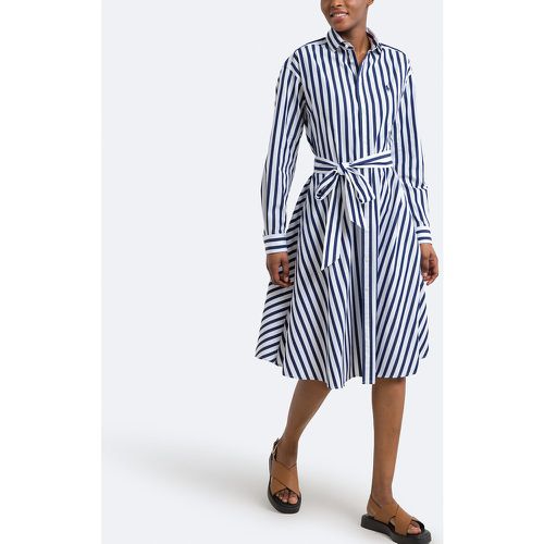 Striped Cotton Shirt Dress with Long Sleeves - Polo Ralph Lauren - Modalova
