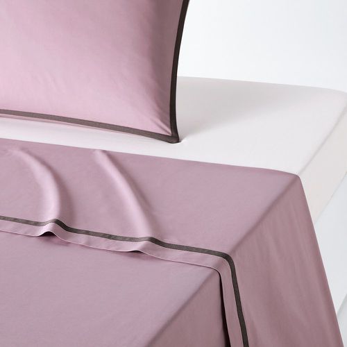 Bolzano Purple Ribbon Trim 100% Cotton Percale 200 Thread Count Flat Sheet - LA REDOUTE INTERIEURS - Modalova
