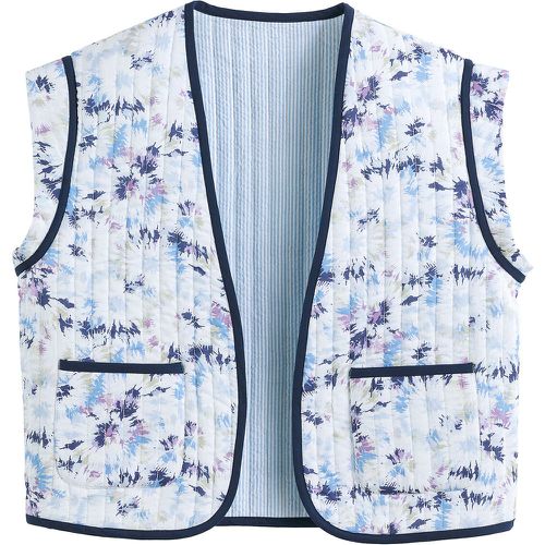 Cotton Reversible Quilted Gilet in Floral/Striped Print - LA REDOUTE COLLECTIONS - Modalova