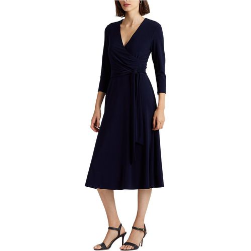 Wrapover Midi Dress with 3/4 Length Sleeves - Lauren Ralph Lauren - Modalova