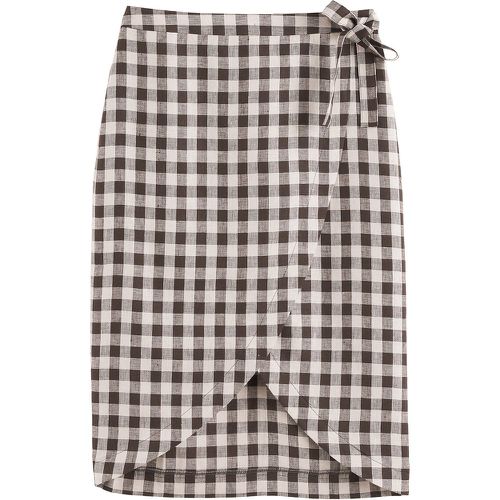 Gingham Linen Wrapover Skirt - LA REDOUTE COLLECTIONS - Modalova