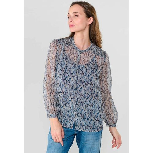 Floral Print Draping Blouse - LE TEMPS DES CERISES - Modalova