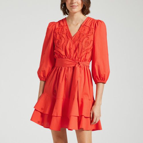 Cliff Tiered Ruffled Dress in Cotton with 3/4 Length Sleeves - Suncoo - Modalova