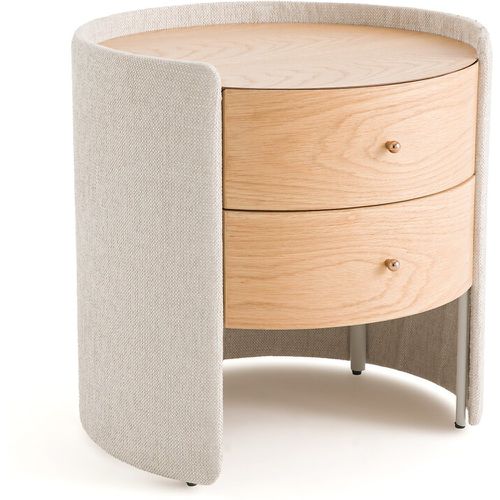 Firmo Oak & Textured Fabric Bedside Table - AM.PM - Modalova