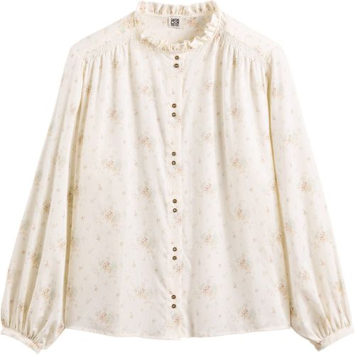 Floral Cotton Oversize Shirt with Ruffled Collar - LA REDOUTE COLLECTIONS - Modalova