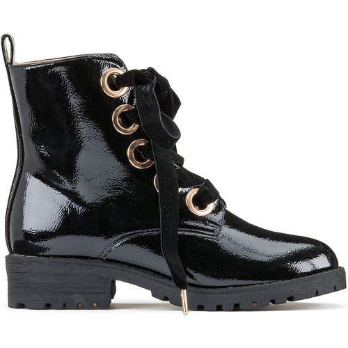 Lacquered Lace-Up Ankle Boots with Golden Eyelets - LA REDOUTE COLLECTIONS - Modalova