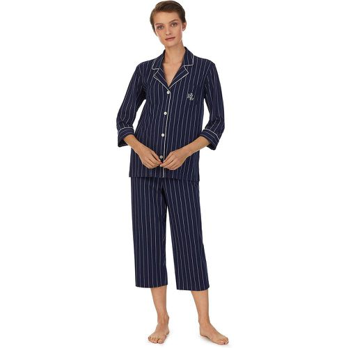 Striped Cotton Pyjamas with 3/4 Length Sleeves - Lauren Ralph Lauren - Modalova