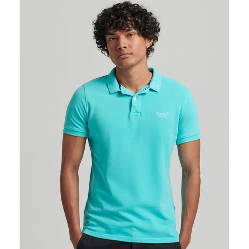 Embroidered Logo Polo Shirt in Cotton with Short Sleeves - Superdry - Modalova