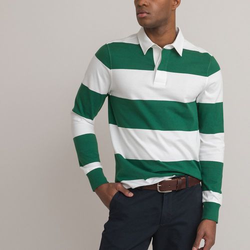 Striped Cotton Polo Shirt with Long Sleeves - LA REDOUTE COLLECTIONS - Modalova