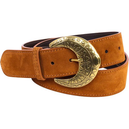 Idona Leather Belt with Decorative Half-Moon Buckle - LA PETITE ETOILE - Modalova