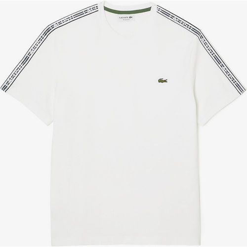 Embroidered Logo Cotton T-Shirt with Short Sleeves and Crew Neck - Lacoste - Modalova
