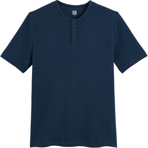 Cotton Grandad Collar T-Shirt with Short Sleeves - LA REDOUTE COLLECTIONS - Modalova
