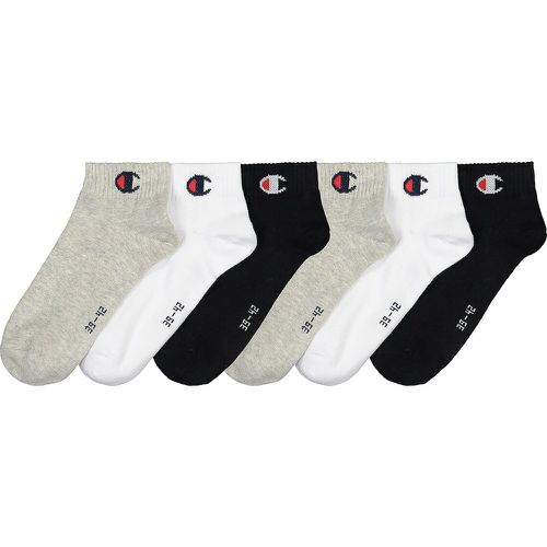Pack of 6 Pairs of Trainer Socks in Cotton Mix with Logo Print - Champion - Modalova