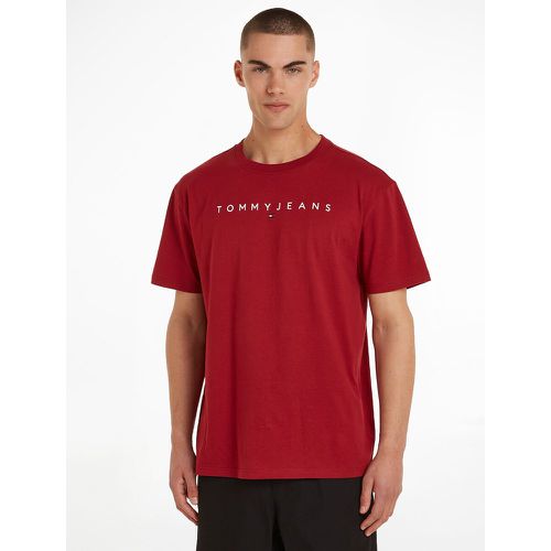 Cotton Linear Logo T-Shirt with Crew Neck - Tommy Jeans - Modalova