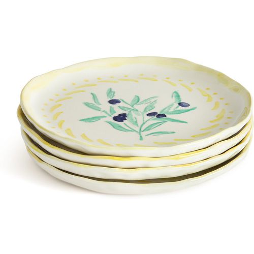 Set of 4 Capria Olive Branch Sandstone Dessert Plates - LA REDOUTE INTERIEURS - Modalova