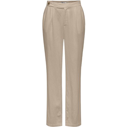Linen Mix Trousers with High Waist - Only Tall - Modalova