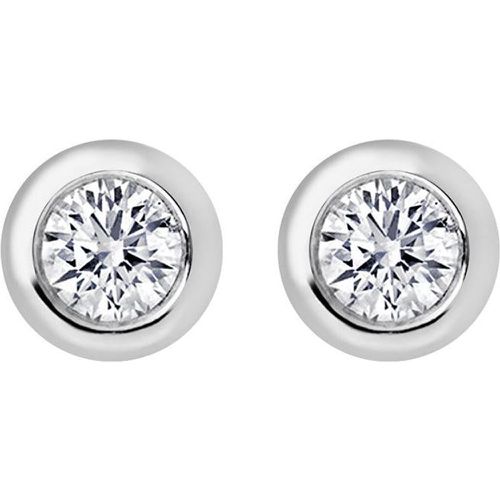 Ct White Gold 0.10ct Diamond Solitaire Stud Earrings - C W Sellors Diamond Jewellery - Modalova