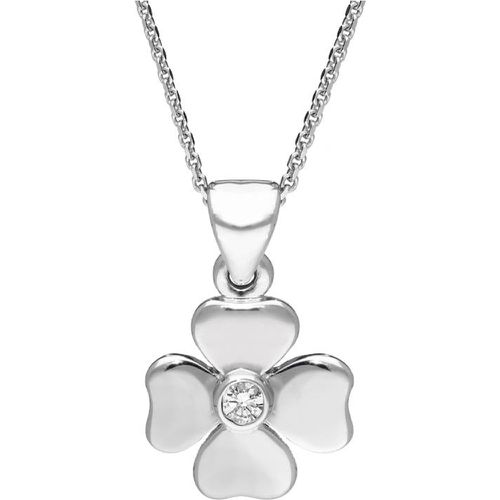Ct White Gold Diamond Clover Necklace - C W Sellors Diamond Jewellery - Modalova