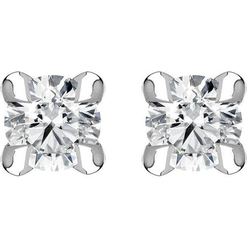 Ct White Gold 0.14ct Diamond Claw Set Solitaire Stud Earrings - Bloch - Modalova
