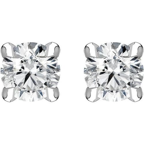 Ct White Gold 0.20ct Diamond Claw Set Solitaire Stud Earrings - Bloch - Modalova