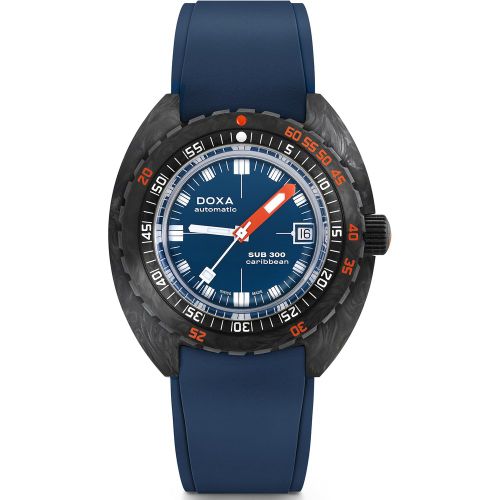 Watch SUB 300 Carbon COSC Caribbean Rubber - Doxa - Modalova