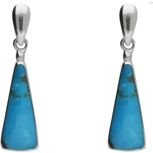 Sterling Silver Turquoise Triangle Drop Earrings - C W Sellors - Modalova