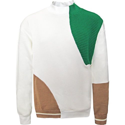 Felpa con inserti in maglia - WHITE OVER - Modalova