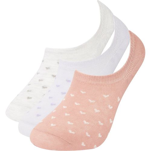Patterned Invisible Socks (3 pack) - DeFacto - Modalova