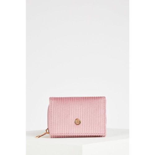 Suede Zippered Wallet - Bordeaux - DeFacto - Modalova