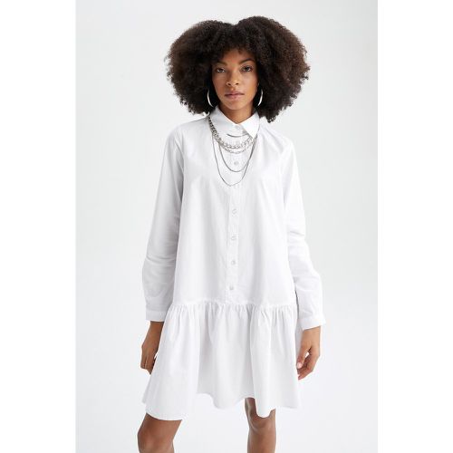 Long Sleeve Mini Shirt Dress - DeFacto - Modalova