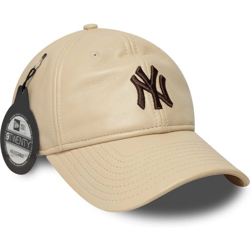 New York Yankees MLB Leather Cream 9TWENTY Adjustable Cap unisex - New Era Cap - Modalova