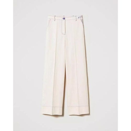 Pantaloni palazzo MYFO stampato bianco - TWINSET ACTITUDE - Modalova