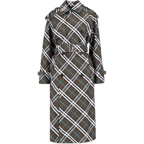 Trench midi doppiopetto "Check" - Burberry - Modalova