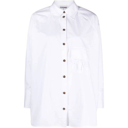 Camicia in popeline di cotone organico bianco - Ganni - Modalova