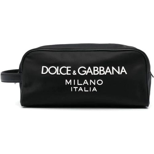 Borsa da toilette con stampa logo - Dolce & Gabbana - Modalova