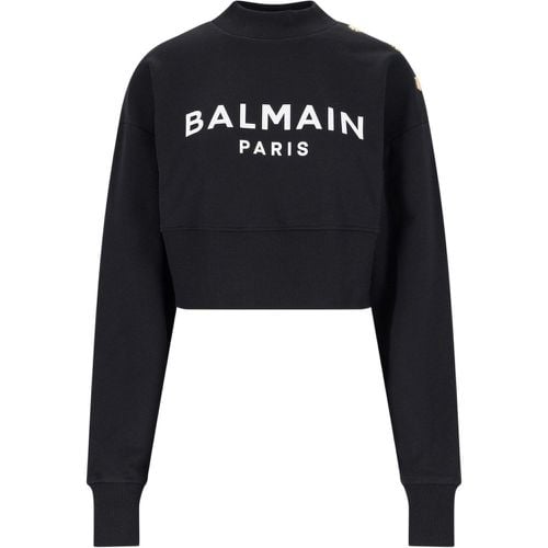 Felpa girocollo cropped - Balmain - Modalova